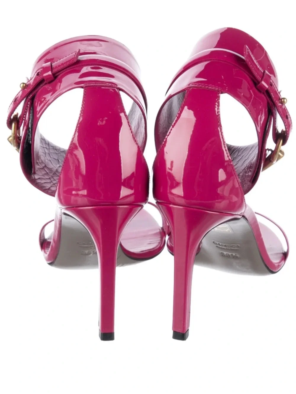 Authentic ICONIC GUCCI Ursula Horsebit Ankle-Strap Sandals. Bright Bougainville
